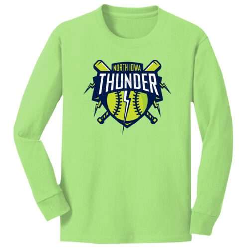 Youth Long Sleeve Core Cotton Tee w/ Number and Back Name Option Thumbnail