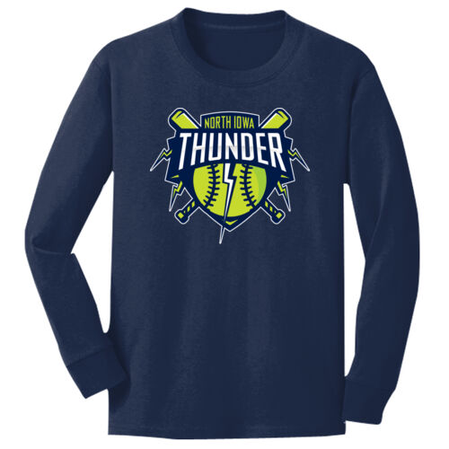 Youth Long Sleeve Core Cotton Tee w/ Number and Back Name Option Thumbnail